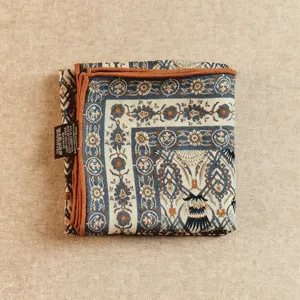 Vintage style floral patterned silk wool square scarf, elegant neck wrap for women in autumn.