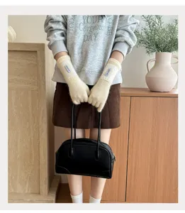 Koreanische schicke warme Strickhandschuhe für Damen, elegante Spitzenbesatz, Winter.