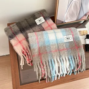 Autumn Winter Plaid Scarf Long Tassels Warm Soft Classic British Style Unisex Fashion Neck Scarf