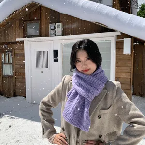 2025 Winter Neuer Koreanischer Stil Strickschal High-End Wolle Mischung Echte Warme Schal