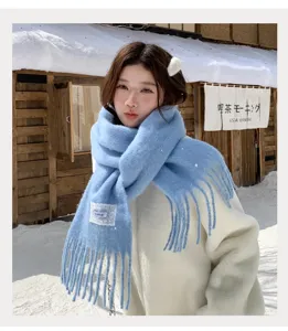 Eleganten einfarbigen Fransenschal für Damen, weicher warmer Winter Schal für Alltag und Reisen.