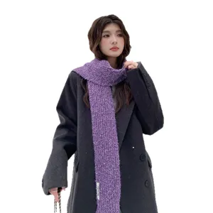 Lila Damen Winter warmer Strickschal elegante stilvolle Oberbekleidung Mode Accessoire kalt
