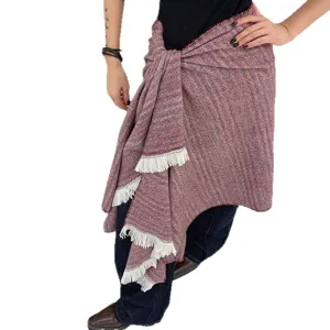 Stylish imitation cashmere scarf for women, warm winter shawl with fringe details, versatile.