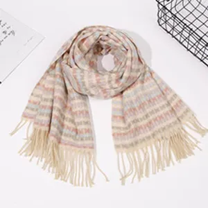 Herfst winter ruitjes kwastje sjaal, zachte warme halsdoek voor dames dagelijks gebruik.