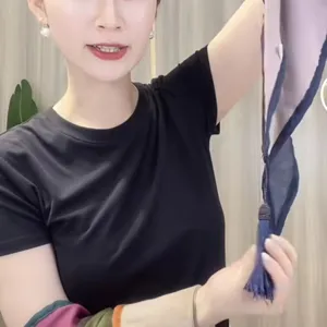 Chinese style dual-color silk scarf with delicate tassel pendant for versatile elegant neck wear.