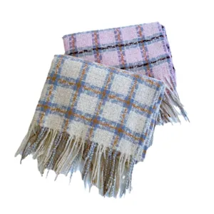 Classico inverno quadri nappa cashmere-sensazione sciarpa, caldo morbido scialle quotidiano.