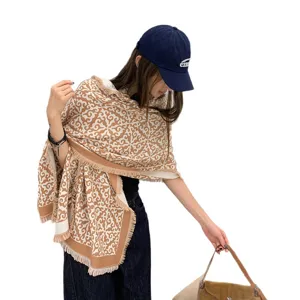Herbst Winter Damen warmer Schal Mode Fransen Tuch elegante gestrickte Umhang Neu