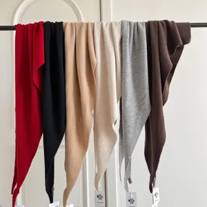 Zuivere wol driehoek sjaal meerkleurig gebreid winter warme omslagdoek elegante mode accessoire