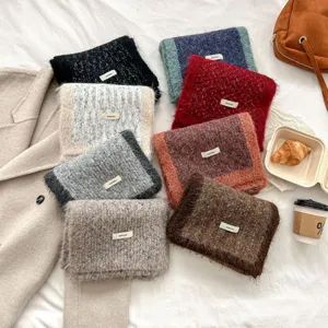 Women mohair knit scarf winter soft plush neck warmer cozy stylish warm autumn accessory