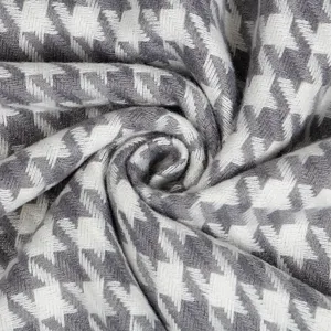 Classic houndstooth winter scarf for women, cozy imitation cashmere warm plaid shawl neckerchief.