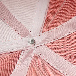 Baseball cap interior mesh lining detail showing breathable fabric and neat stitching construction
