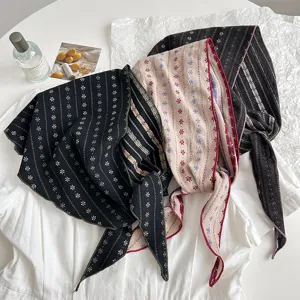 Frühling Sommer Baumwolle gemischt Dreiecktuch retro Blumenmuster Haarband Accessoire