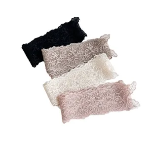 Foulard étroit en dentelle française, bandeau de cheveux et ruban de cou élégant.