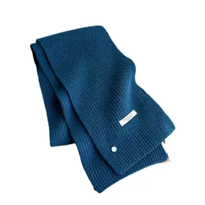 Einfarbige Herbst Winter warme Merino Wolle gestrickte Schal Mode Halswaermer