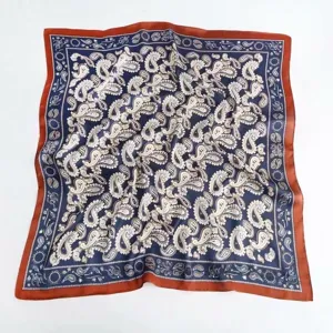 Classic paisley print imitation silk square scarf 70x70cm elegant women decorative neckerchief.