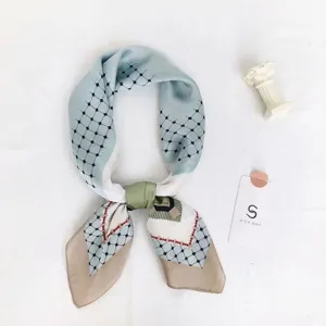 Chic geometric silk scarf fashion neckerchief versatile hair band for women spring stylish