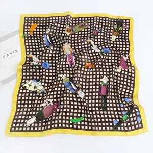 Summer new printed professional silk scarf, Korean style imitation silk square scarf 70x70cm