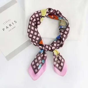 Summer new print professional silk scarf Korean imitation silk square scarf 70x70cm neckerchief