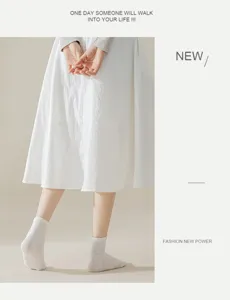 Sommer dünne Damen kurze Socken einfarbig atmungsaktiv Baumwolle lässig Kombi weiß