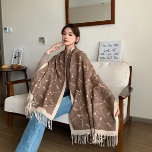 Winter warm knitted cat pattern cozy shawl scarf thick fashion winter cozy accessories