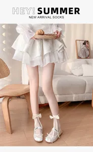 Transparente Schleife Socken Sommer süße atmungsaktive weiße Damen Socken frischer Stil