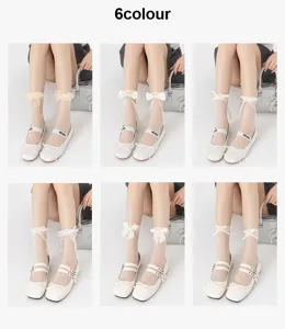 Ballettstil transparente Schleife Socken Damen süße Lolita Feen Socken Sommer ultradünn