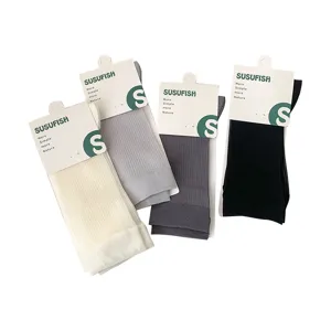 Calcetines de mujer de verano finos transpirables de rayas verticales transparentes, 4 pares