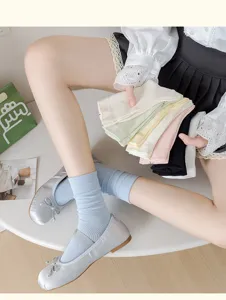Sommer dünne atmungsaktive Mesh Socken Damen einfarbig Freizeit Slouch Socken Alltag