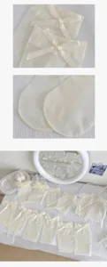 Transparente Netzsocken mit Satinschleifen, ideal für süße Lolita- und Balletcore-Looks.