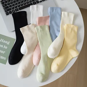 Damen Sommer Dünne Mesh Atmungsaktive Mittelhohe Socken Lässig Einfarbig Slouch Baumwollmischung Täglich Weiche Freizeit Socken