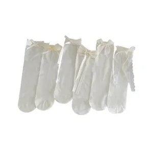 Ballett Stil Damen halblange Socken süße Schleife Lolita Feen Sommer dünne Strümpfe