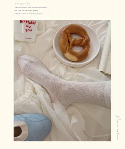 Sommer dünne Mesh hohle Baumwoll Socken einfarbige atmungsaktive süße Damen Socken