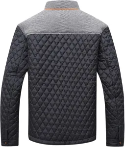 Herren Winter Steppjacke, lässiger Patchwork gefütterter Mantel mit Stehkragen für Outdoor.