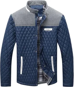 Herren Winter gesteppte Jacke Freizeit Outdoor Sportbekleidung winddichter Mantel mit Stehkragen.