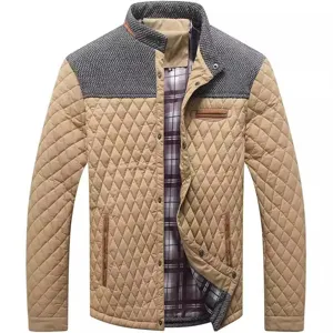 Herren Gesteppte Jacke Casual Wattierter Mantel Stehkragen Winter Oberbekleidung