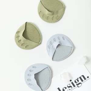 Women five toe half socks summer invisible forefoot pads anti-slip open toe socks