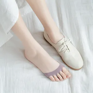 Women's five toe half socks summer invisible forefoot pads slip resistant split toe sock shoes.