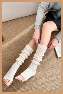 Knit stirrup leg warmers winter warm cozy ribbed slouch socks fashion women apparel new