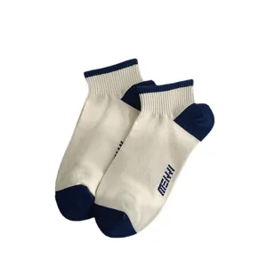 Chaussettes courtes femme chaussettes cheville couleur contraste bleu blanc confort quotidien