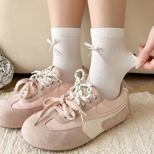Koreanischer Stil süße Schleife Socken für Damen, dünne Frühlings Sommer Ballett Socken.