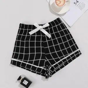 Γυναικεία Casual Καρέ Σορτς Καλοκαίρι Lounge Sleep Shorts Βισκόζη Φιόγκος Ελαστική Μέση Εξωτερικά Ρούχα Πυτζάμες Κάτω