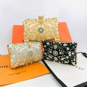 Sac de soirée perles strass fait main luxe mariage fête sacs à main de mariée pour femmes