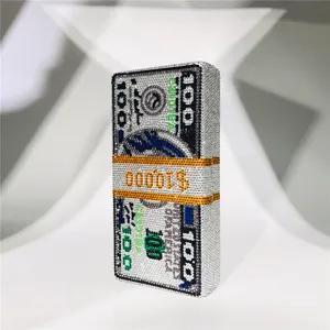 Crystal rhinestone money stack evening clutch bag for women luxury party prom handbag purse