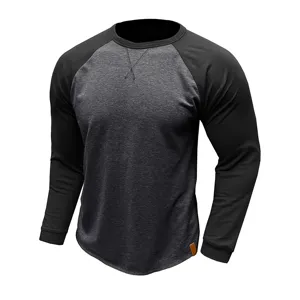 Sweat-shirt à manches longues raglan col rond pour homme pull décontracté automne