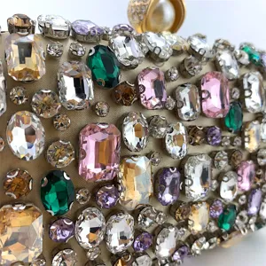Handmade crystal evening clutch bag women luxury rhinestone box purse wedding party handbag