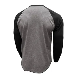 Sweat-shirt homme manches longues col rond colorblock vue arrière, top décontracté.