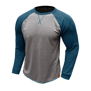 Sweat shirt homme casual color block manches longues ras du cou detail de la vue produit.