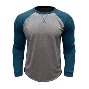 Sweat-shirt homme manches longues col rond raglan bicolore vue de detail produit