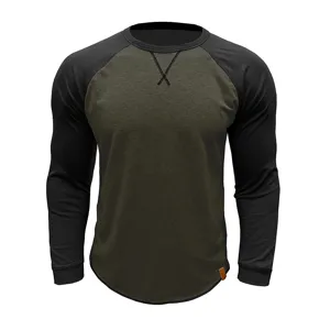 Sweat-shirt Décontracté à Col Rond et Manches Longues pour Hommes Coupe Ample Mélange de Coton Bloc de Couleur