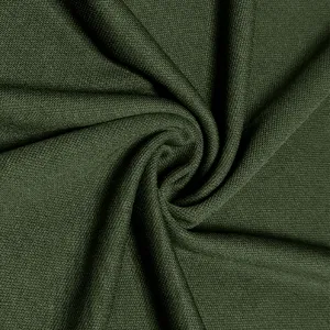 Dark green fabric detail of men's long sleeve stand collar top, premium texture and soft feel.